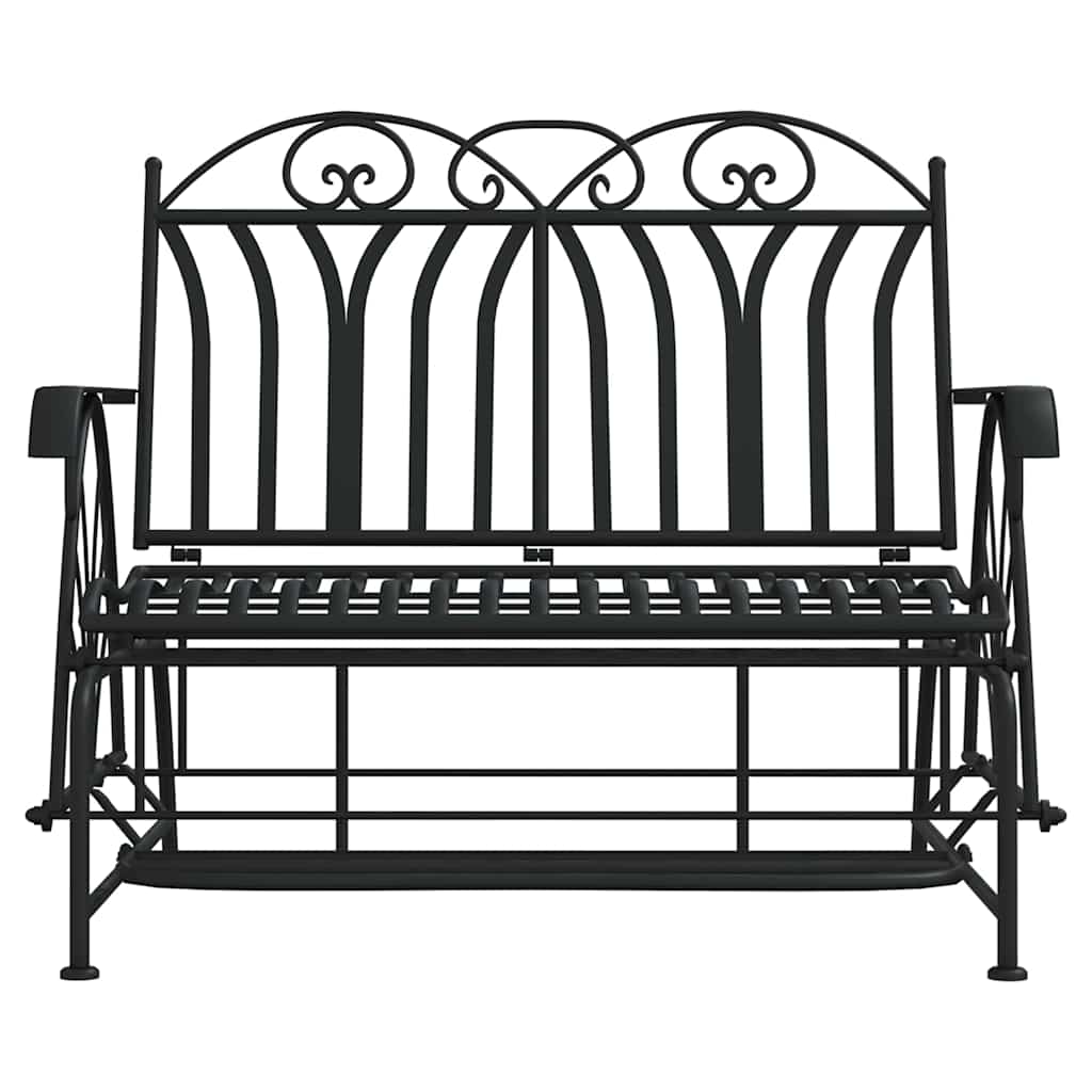 Vidaxl schommelbank 2-zits 114 cm staal zwart