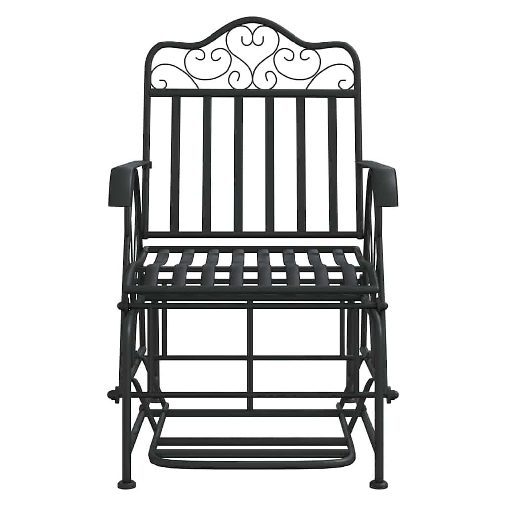 Vidaxl schommelstoel 61 cm staal zwart