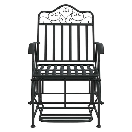 Vidaxl schommelstoel 61 cm staal zwart