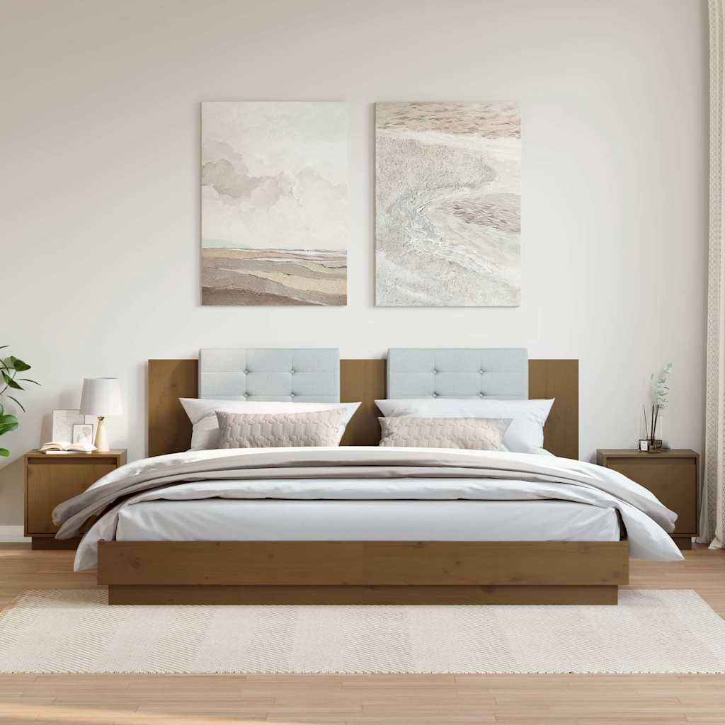 Vidaxl nachtkastjes 2 st 40x30x40 cm massief grenenhout honingbruin