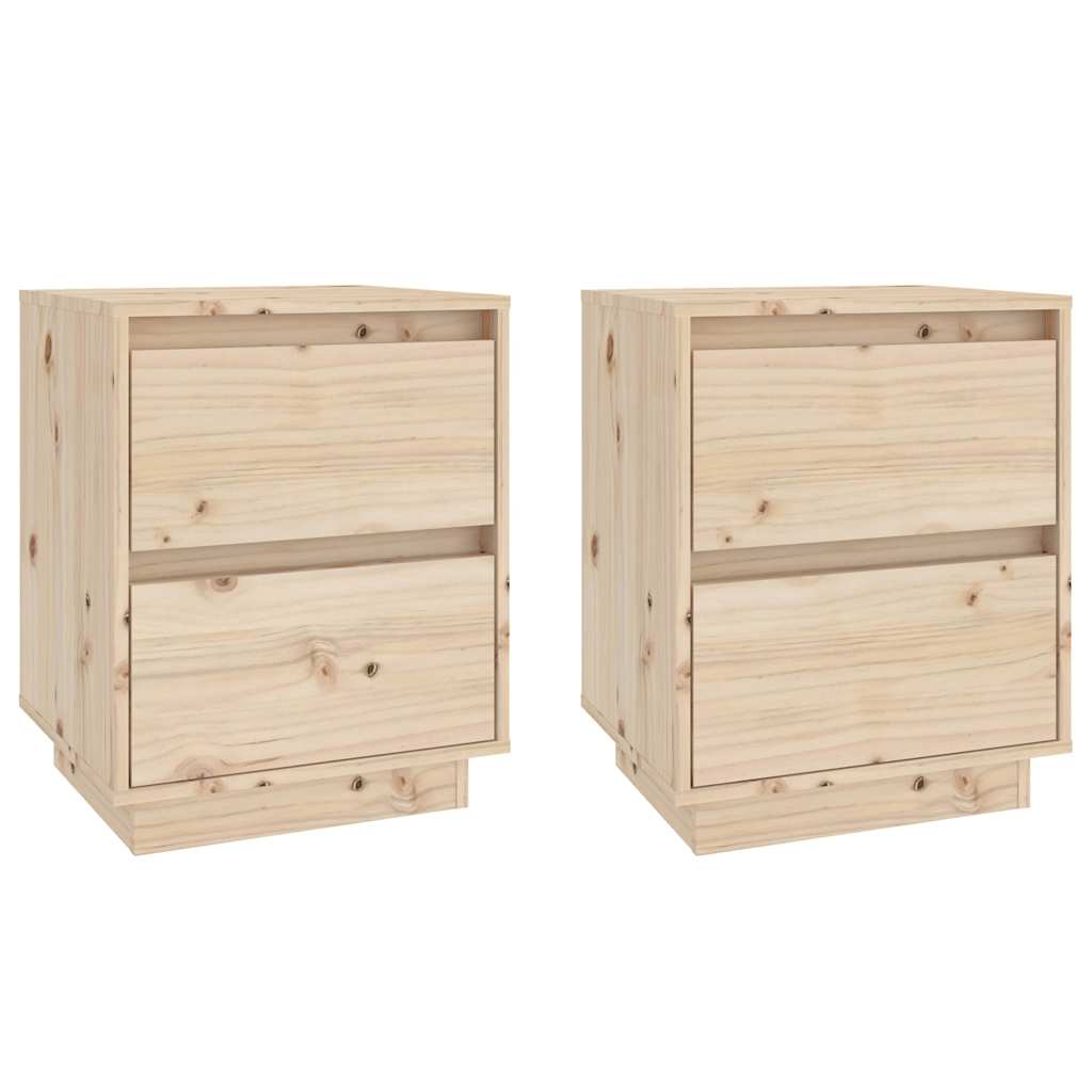 Vidaxl nachtkastjes 2 st 40x35x50 cm massief grenenhout