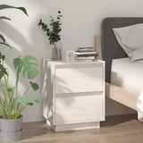 Vidaxl nachtkastje 40x35x50 cm massief grenenhout wit
