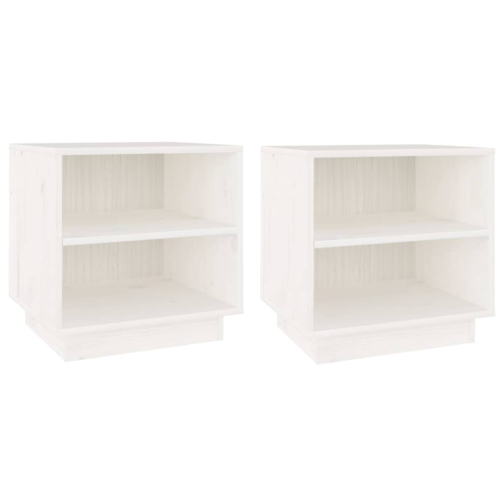 Vidaxl nachtkastjes 2 st 40x34x40 cm massief grenenhout wit
