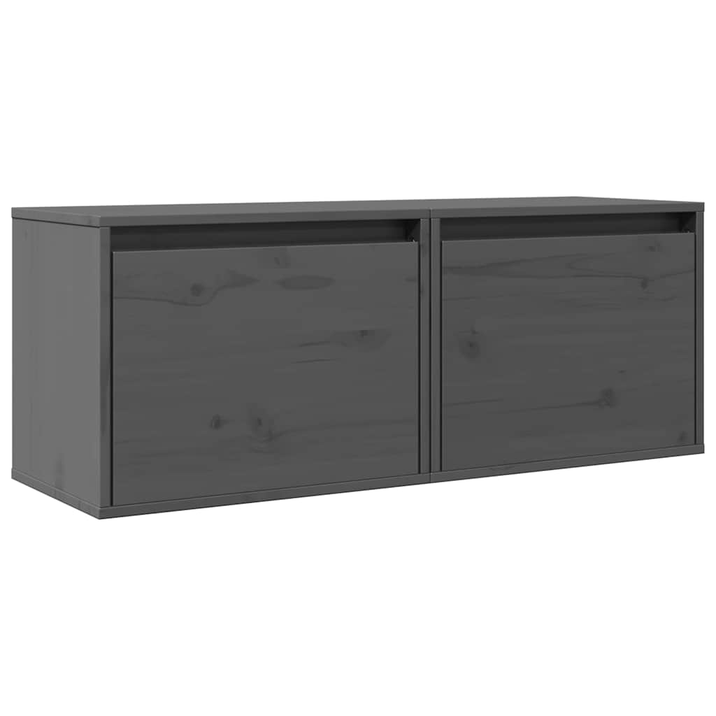 Vidaxl wandkasten 2 st 45x30x35 cm massief grenenhout grijs