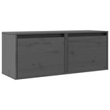Vidaxl wandkasten 2 st 45x30x35 cm massief grenenhout grijs
