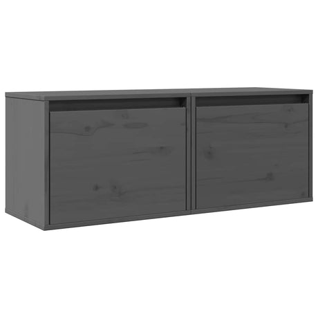 Vidaxl wandkasten 2 st 45x30x35 cm massief grenenhout grijs