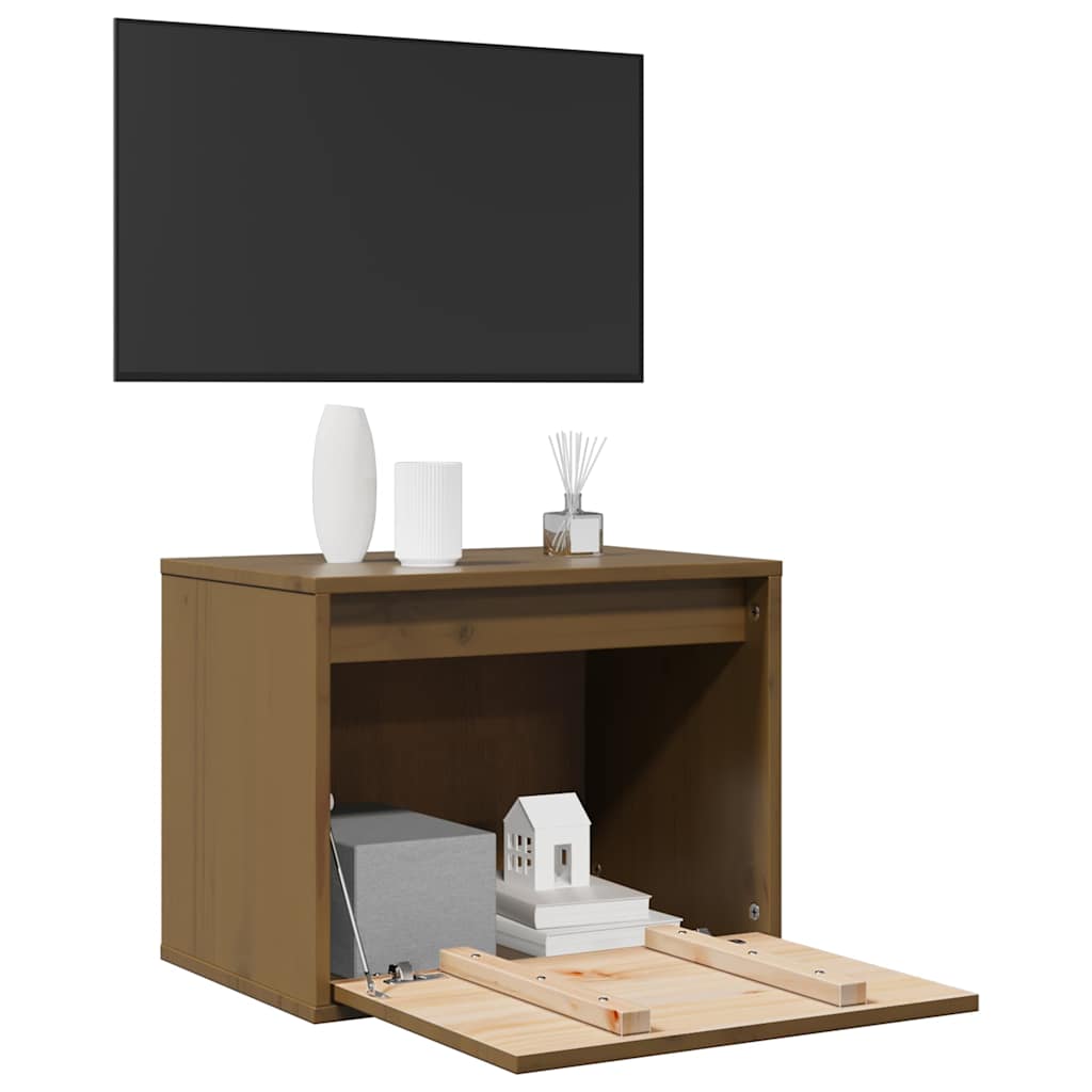 Vidaxl wandkast 45x30x35 cm massief grenenhout honingbruin