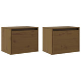 Vidaxl wandkasten 2 st 45x30x35 cm massief grenenhout honingbruin
