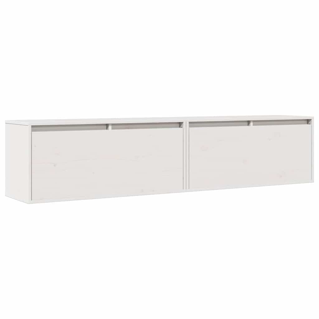 Vidaxl wandkasten 2 st 80x30x35 cm massief grenenhout wit