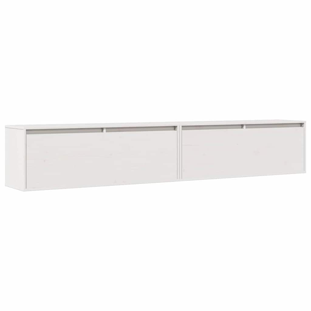 Vidaxl wandkasten 2 st 100x30x35 cm massief grenenhout wit