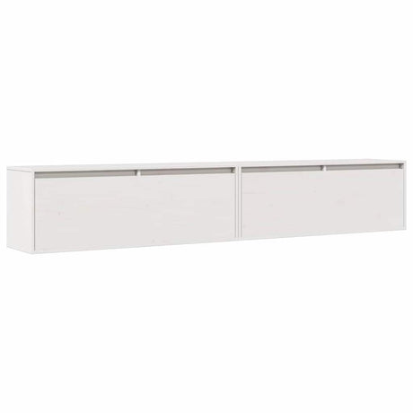 Vidaxl wandkasten 2 st 100x30x35 cm massief grenenhout wit