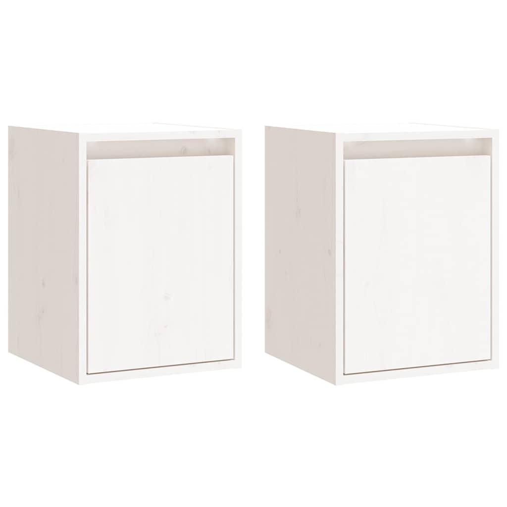 Vidaxl wandkasten 2 st 30x30x40 cm massief grenenhout wit