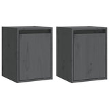 Vidaxl wandkasten 2 st 30x30x40 cm massief grenenhout grijs