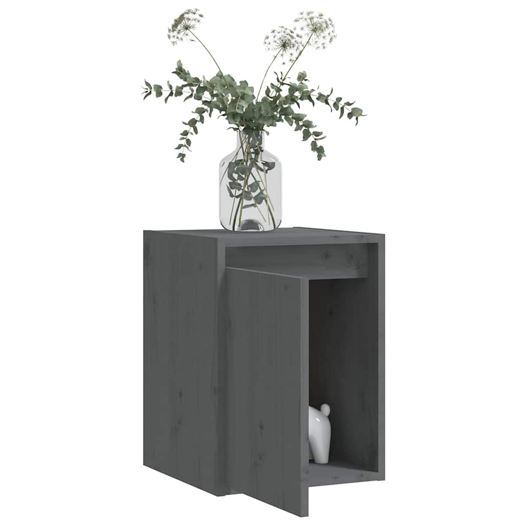Vidaxl wandkasten 2 st 30x30x40 cm massief grenenhout grijs