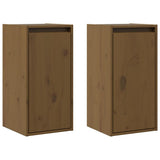 Vidaxl wandkasten 2 st 30x30x60 cm massief grenenhout honingbruin