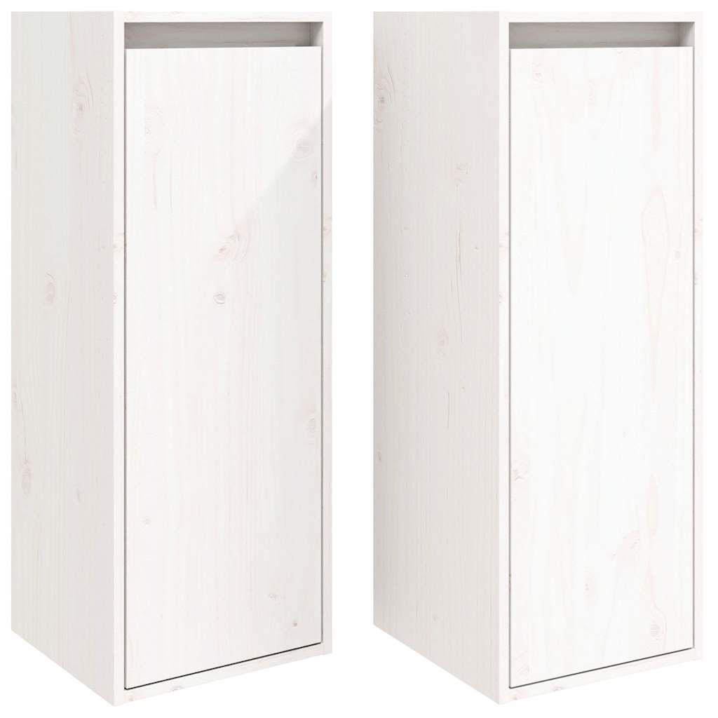 Vidaxl wandkasten 2 st 30x30x80 cm massief grenenhout wit