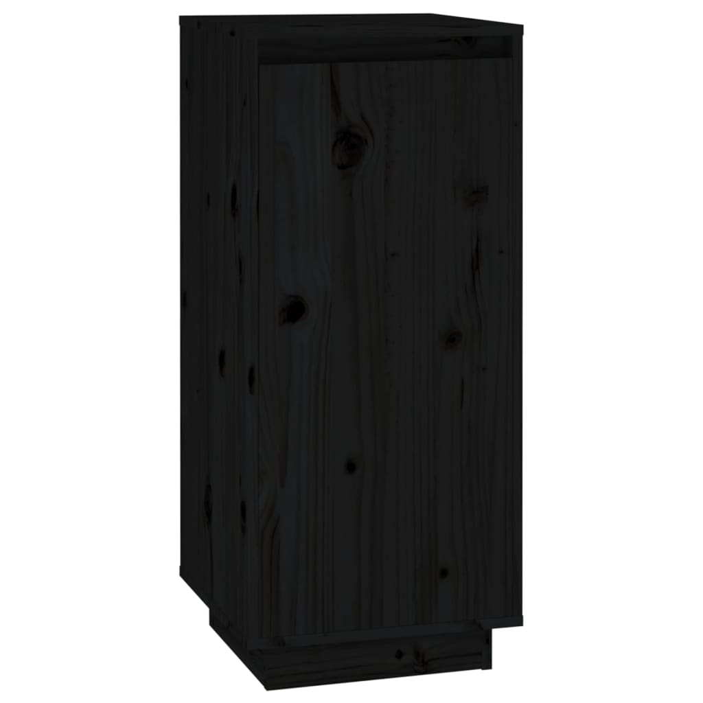 Vidaxl Cabinet da scarpe 35x35x80 cm Pino solido nero