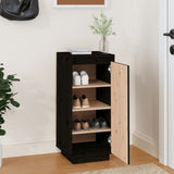 Vidaxl Cabinet da scarpe 35x35x80 cm Pino solido nero