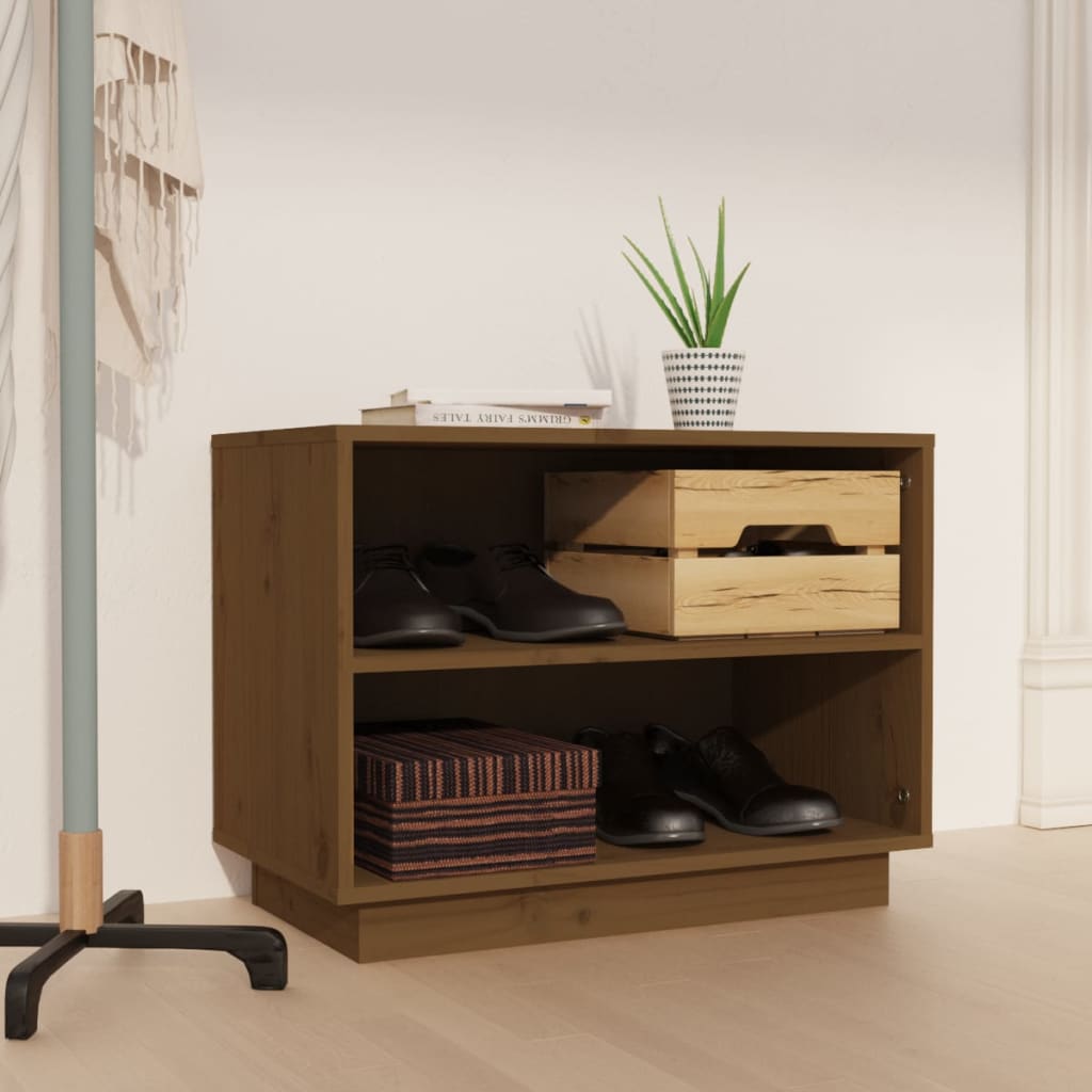 Vidaxl Shoe cabinet 60x34x45 cm Solid pine honey brown