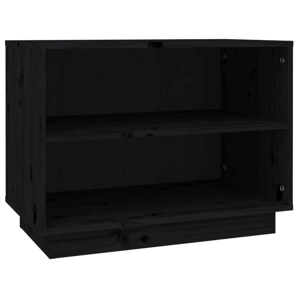 Armoire à chaussures vidaxl 60x34x45 cm en pin massif noir