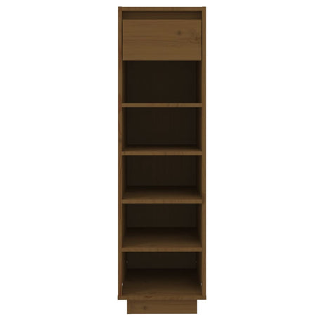 Vidaxl schoenenkast 30x34x105 cm massief grenenhout honingbruin