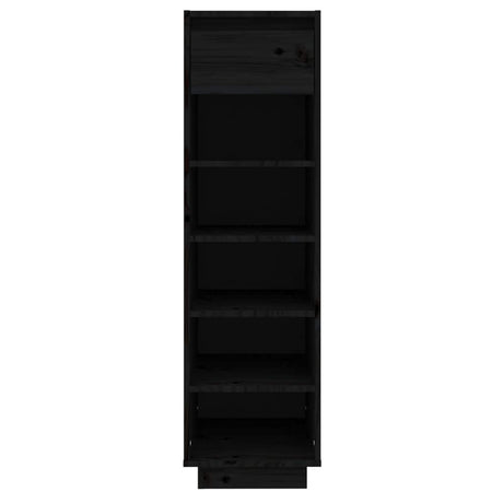 Vidaxl schoenenkast 30x34x105 cm massief grenenhout zwart