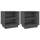 Vidaxl nachtkastjes 2 st 40x34x40 cm massief grenenhout grijs