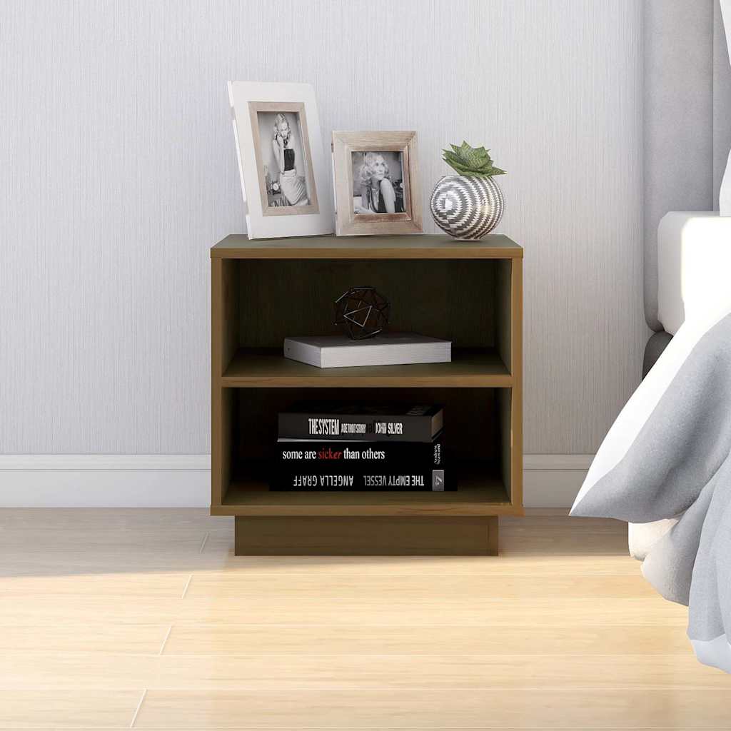 Vidaxl nachtkastjes 2 st 40x34x40 cm massief grenenhout honingbruin