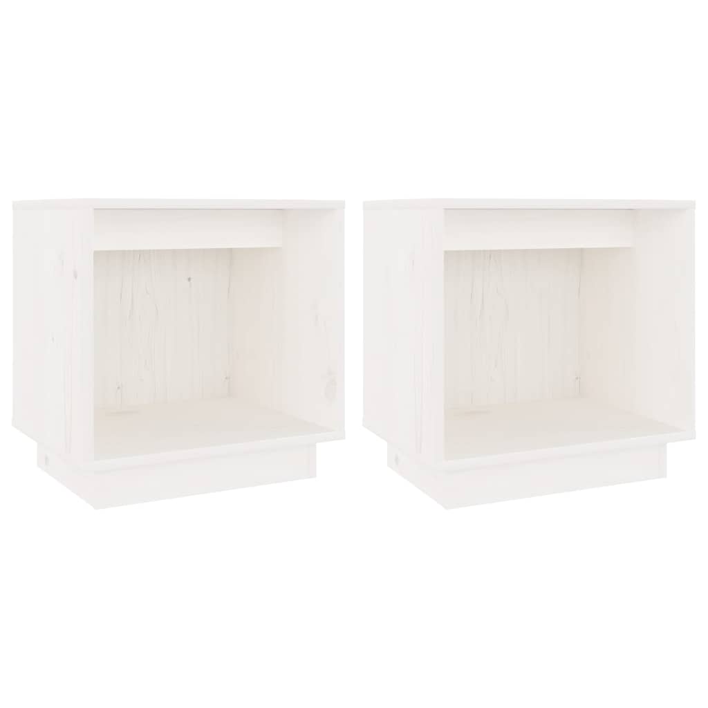 Vidaxl nachtkastjes 2 st 40x30x40 cm massief grenenhout wit