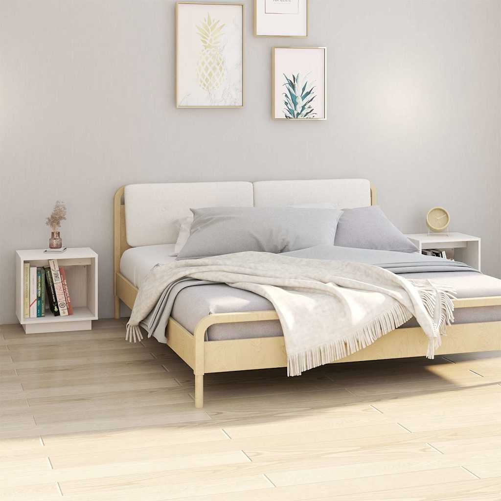 Vidaxl nachtkastjes 2 st 40x30x40 cm massief grenenhout wit