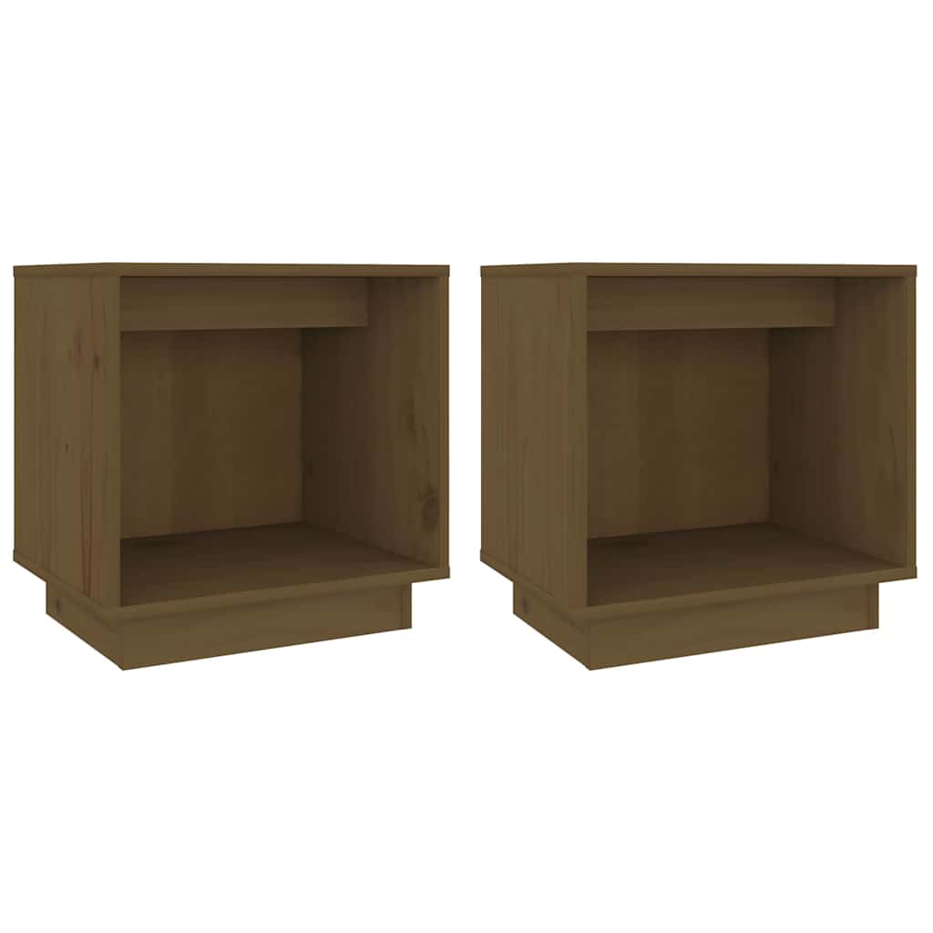 Vidaxl nachtkastjes 2 st 40x30x40 cm massief grenenhout honingbruin