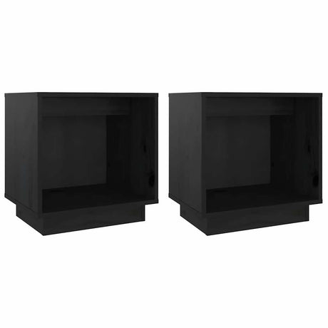 Vidaxl nachtkastjes 2 st 40x30x40 cm massief grenenhout zwart