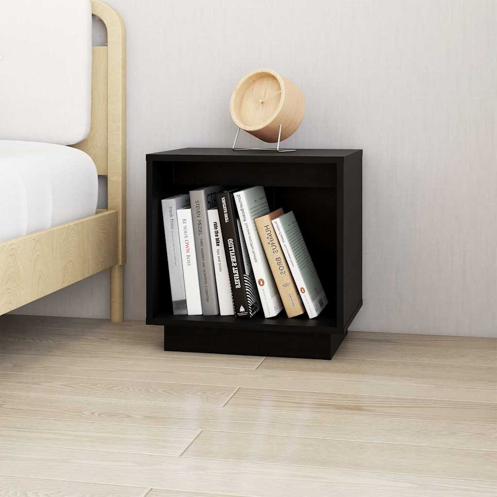 Vidaxl nachtkastjes 2 st 40x30x40 cm massief grenenhout zwart
