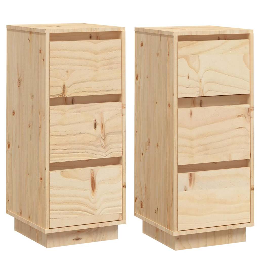 Vidaxl dressoirs 2 st 32x34x75 cm massief grenenhout