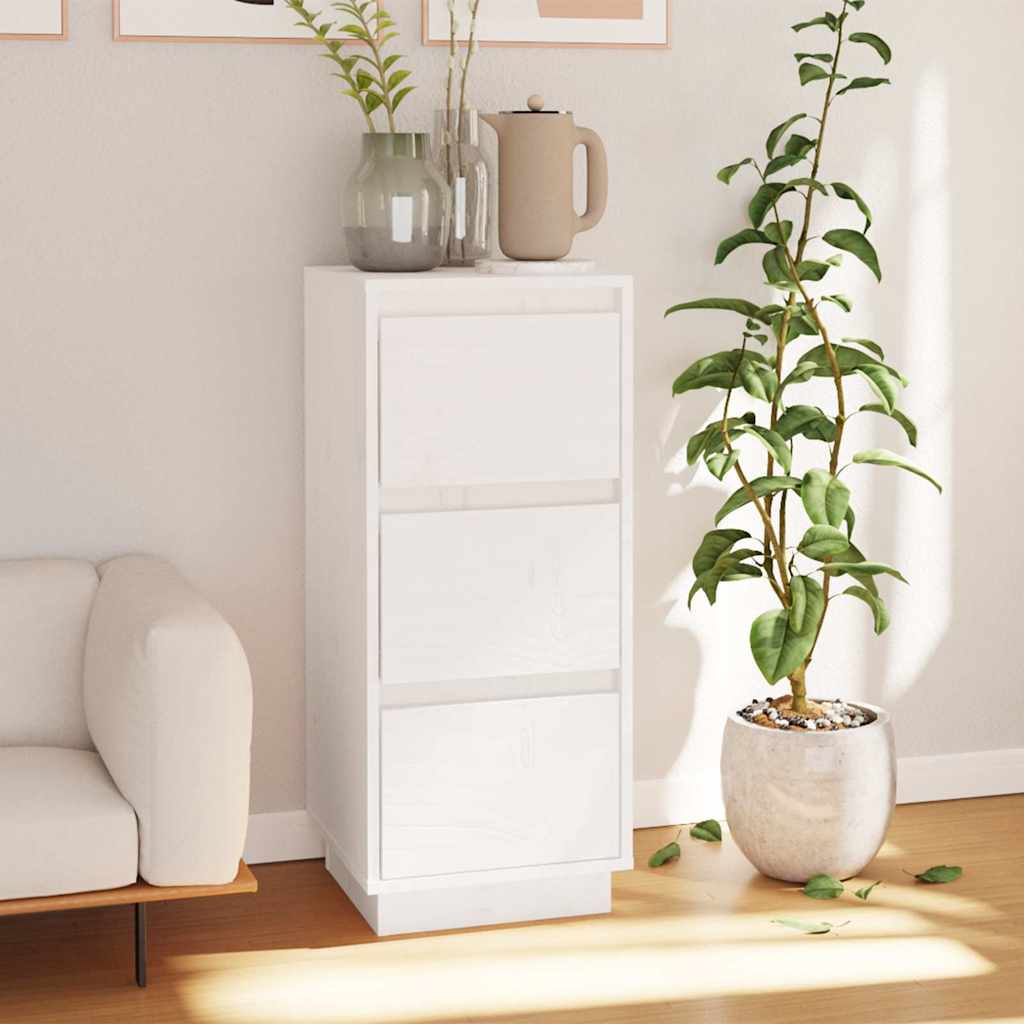 Vidaxl dressoir 32x34x75 cm massief grenenhout wit