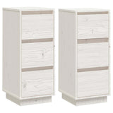 Vidaxl dressoirs 2 st 32x34x75 cm massief grenenhout wit