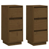 Vidaxl dressoirs 2 st 32x34x75 cm massief grenenhout honingbruin