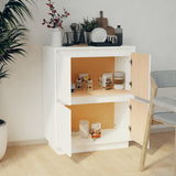 Vidaxl dressoir 60x34x75 cm massief grenenhout wit