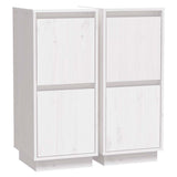 Vidaxl dressoirs 2 st 31,5x34x75 cm massief grenenhout wit