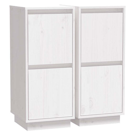 Vidaxl dressoirs 2 st 31,5x34x75 cm massief grenenhout wit