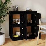 Vidaxl dressoirs 2 st 31,5x34x75 cm massief grenenhout zwart