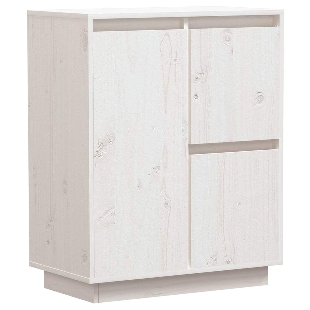Vidaxl dressoir 60x34x75 cm massief grenenhout wit