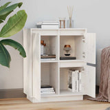 Vidaxl dressoir 60x34x75 cm massief grenenhout wit