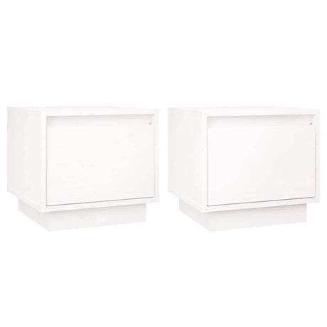 Vidaxl nachtkastjes 2 st 35x34x32 cm massief grenenhout wit