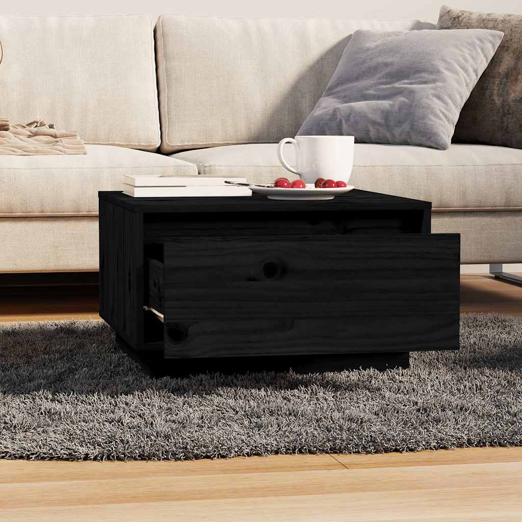 Vidaxl salontafel 55x56x32 cm massief grenenhout zwart