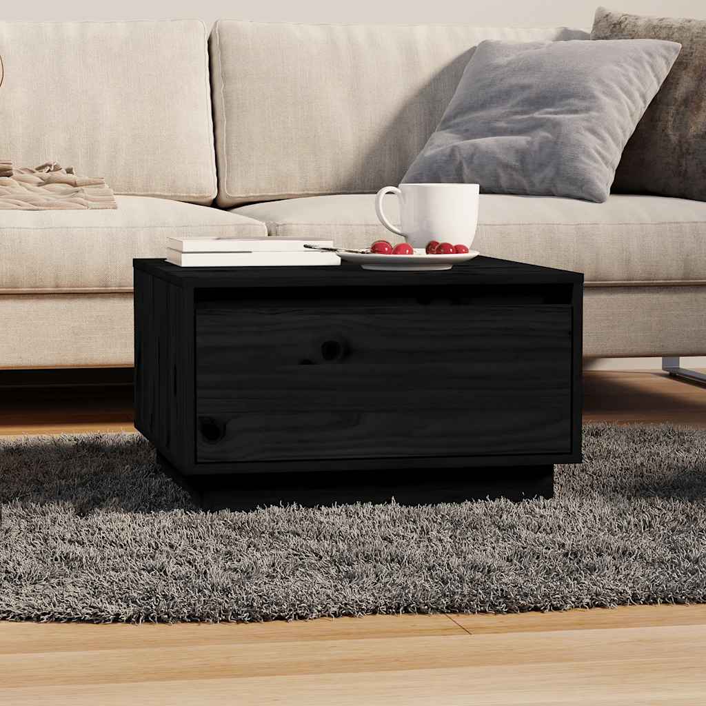 Vidaxl salontafel 55x56x32 cm massief grenenhout zwart