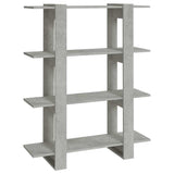 Vidaxl boekenkast kamerscherm 100x30x123,5 cm betongrijs