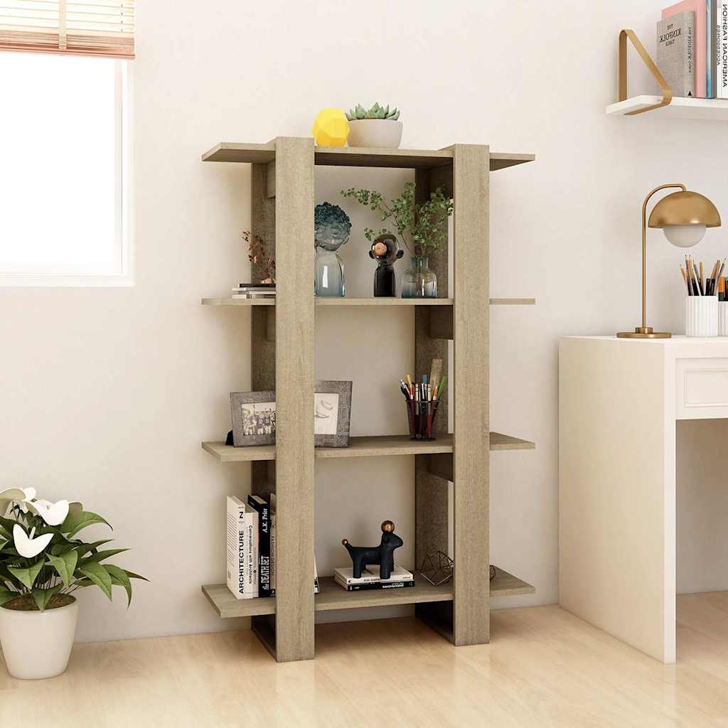 Vidaxl boekenkast kamerscherm 80x30x123,5 cm sonoma eikenkleurig