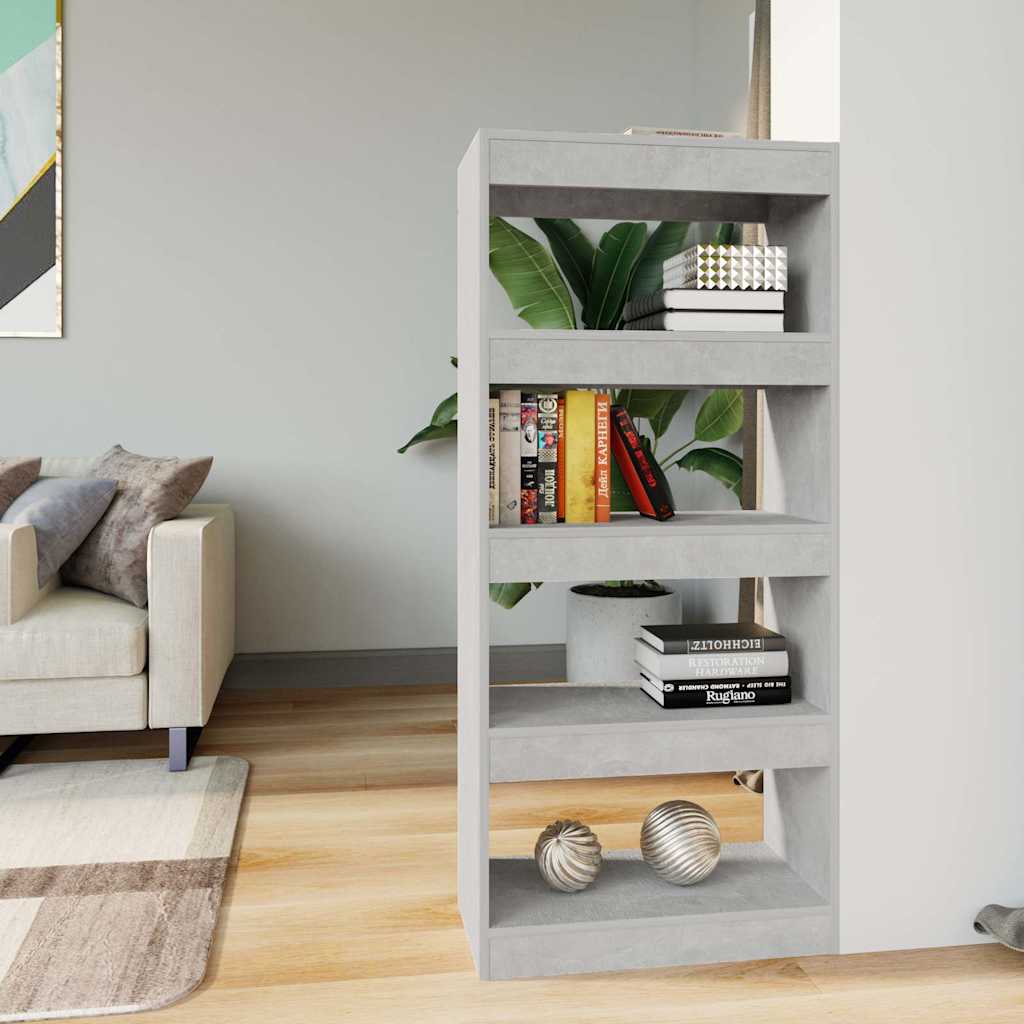 Vidaxl boekenkast kamerscherm 60x30x135 cm bewerkt hout betongrijs