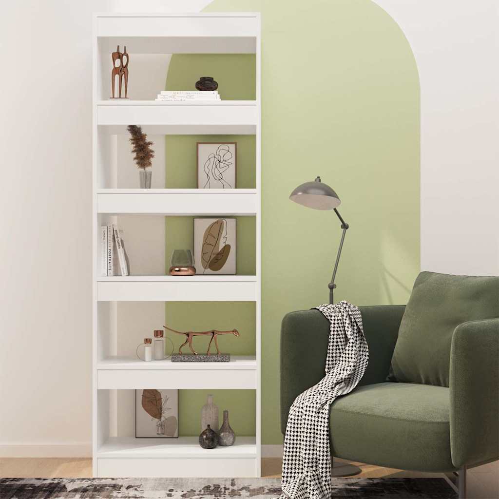 Vidaxl boekenkast kamerscherm 60x30x166 cm spaanplaat wit